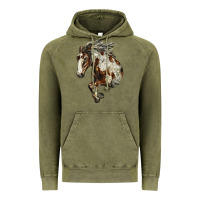 Vintage Olive Mustang Horse Vintage Hoodie - LillyAllenDesigns