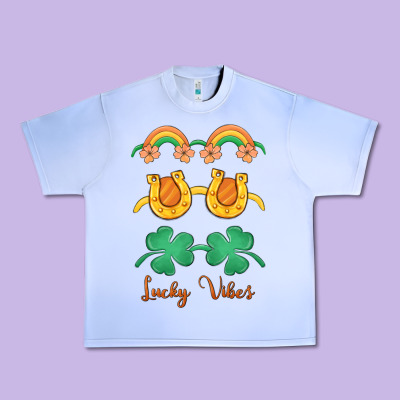 Lucky Vibes St. Patrick's Day Urban Heavy Tee Designed By Maliassmallbusiness