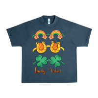 Midnight Navy lucky vibes st. patrick's day Urban Heavy Tee - MaliasSmallBusiness