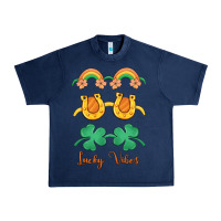 Navy lucky vibes st. patrick's day Urban Heavy Tee - MaliasSmallBusiness
