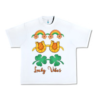 White lucky vibes st. patrick's day Urban Heavy Tee - MaliasSmallBusiness