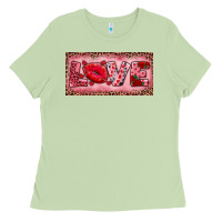 Matcha Pink Love Kiss Valentine's Day Ladies Tee - RanaPortraitStore