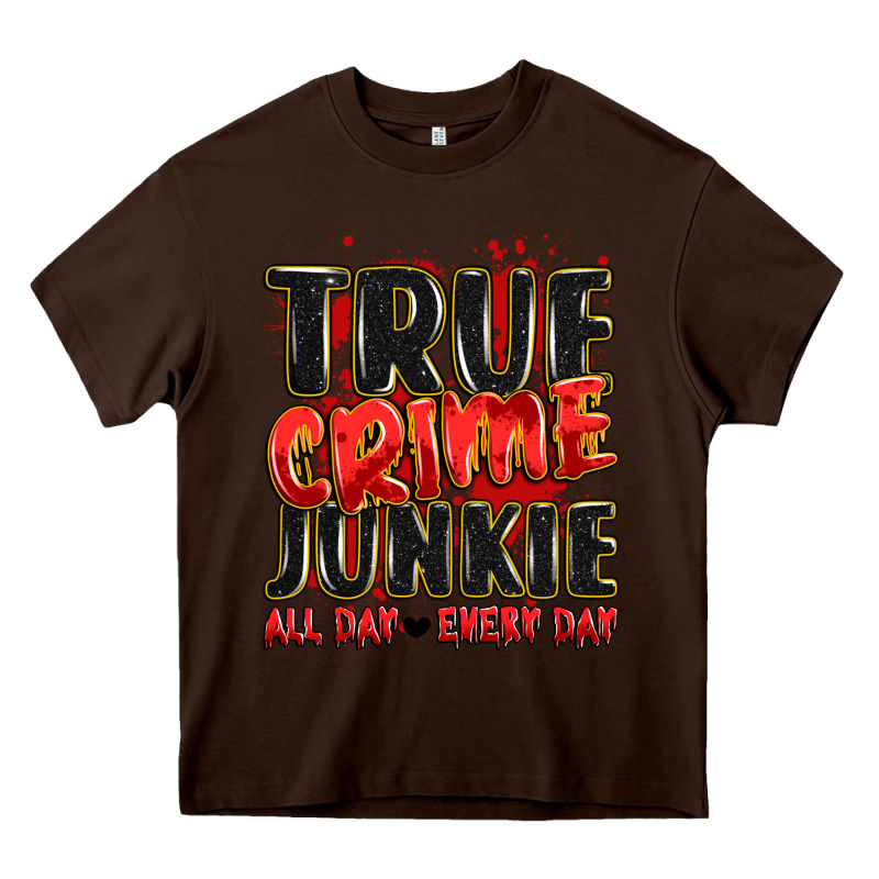 True Crime Junkie All Day Every Day Heavy Core Tee by JahusDesignShop | Teevron