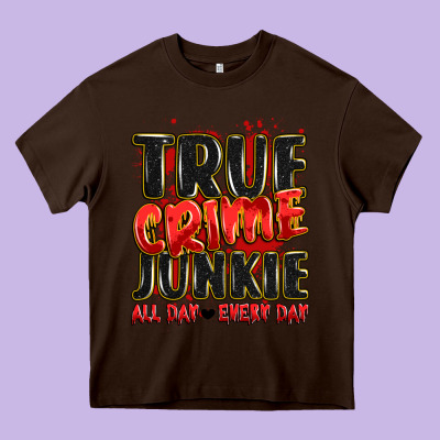 True Crime Junkie All Day Every Day Heavy Core Tee Designed By Jahusdesignshop