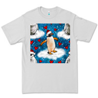 Christmas Penguin And Heart Seamless Pattern Premium Tee | Teevron