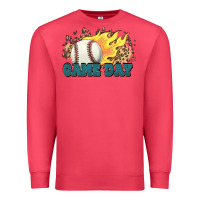 Cardinal game day baseball leopard flames fireball Premium Sweatshirt - HowdyJamesFarm