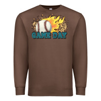 Chestnut game day baseball leopard flames fireball Premium Sweatshirt - HowdyJamesFarm