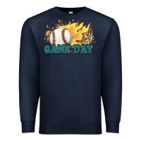 Navy game day baseball leopard flames fireball Premium Sweatshirt - HowdyJamesFarm