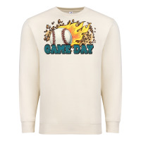 Sandshell game day baseball leopard flames fireball Premium Sweatshirt - HowdyJamesFarm