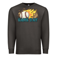 Smoke game day baseball leopard flames fireball Premium Sweatshirt - HowdyJamesFarm