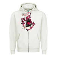 Oatmeal Heather Summer decor The sea is in my Soul Zipper Hoodie - Bettercallsaul