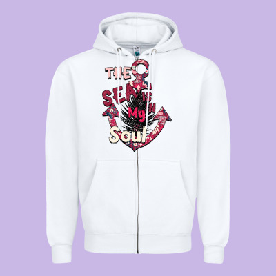 Summer Decor The Sea Is In My Soul Zipper Hoodie Designed By Bettercallsaul