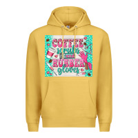 Antique Gold coffee scrubs and rubber gloves Premium Hoodie - TumblerDesignByShophia