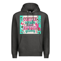 Charcoal Heather coffee scrubs and rubber gloves Premium Hoodie - TumblerDesignByShophia