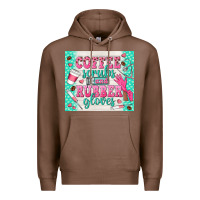 Chestnut coffee scrubs and rubber gloves Premium Hoodie - TumblerDesignByShophia