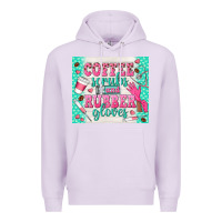 Lilac coffee scrubs and rubber gloves Premium Hoodie - TumblerDesignByShophia