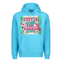 Ocean Blue coffee scrubs and rubber gloves Premium Hoodie - TumblerDesignByShophia