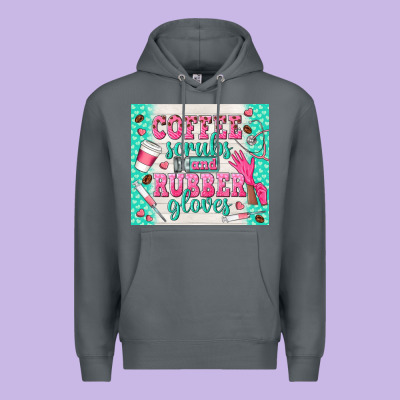 Coffee Scrubs And Rubber Gloves Premium Hoodie Designed By Tumblerdesignbyshophia