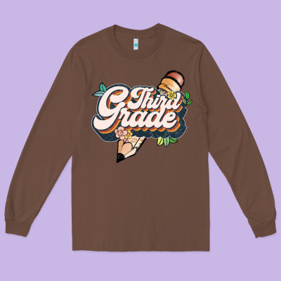 Third Grade Long Sleeve Tee Designed By Jahusdesignshop