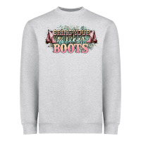 Heather Grey bring your ass kicking boots Heavyweight Sweatshirt - NancyCooperArtShop