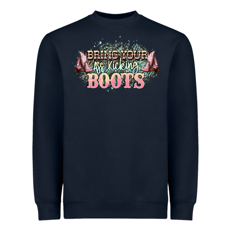 Bring Your Ass Kicking Boots Heavyweight Sweatshirt by NancyCooperArtShop | Teevron