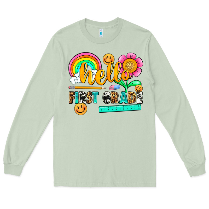 Hello First Grade Long Sleeve Tee by NancyCooperArtShop | Teevron