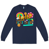 Navy hello first grade Long Sleeve Tee - NancyCooperArtShop