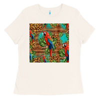 Bone macaw parrot seamless pattern Ladies Tee - HRA Design Shop