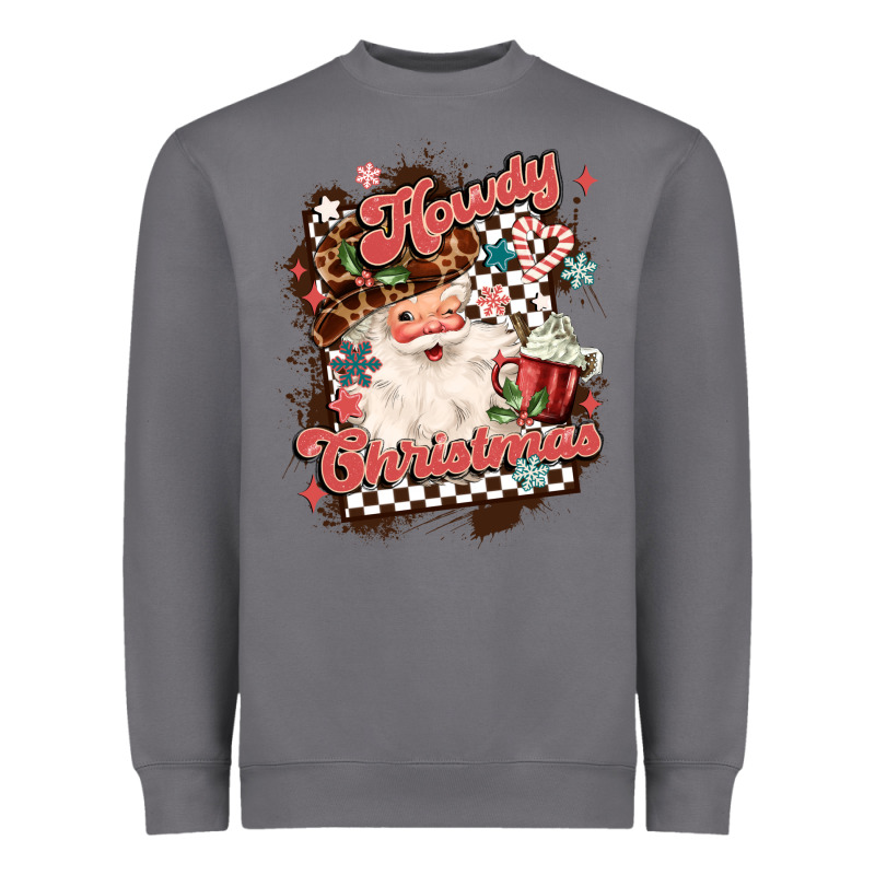 Western Howdy Christmas Heavyweight Sweatshirt by MaliasSmallBusiness | Teevron