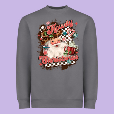 Western Howdy Christmas Heavyweight Sweatshirt Designed By Maliassmallbusiness