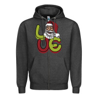 Charcoal Heather Love Christmas Zipper Hoodie - Bettercallsaul