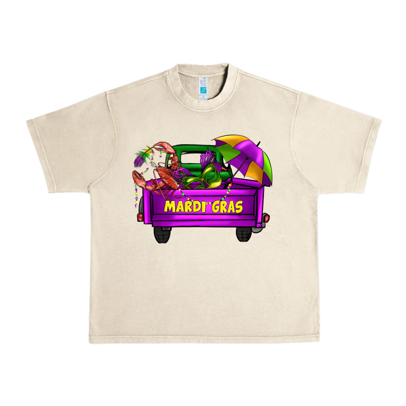 Mardi Grass Umbrella With Truck Urban Heavy Tee by AdoDesignShop | Teevron
