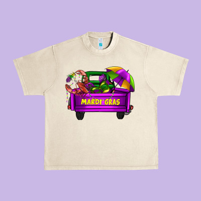 Mardi Grass Umbrella With Truck Urban Heavy Tee Designed By Adodesignshop