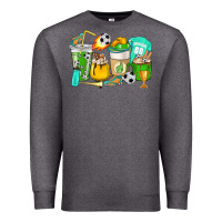 Charcoal Heather Football coffee cups Premium Sweatshirt - HowdyJamesFarm