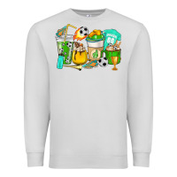 Dove Grey Football coffee cups Premium Sweatshirt - HowdyJamesFarm