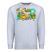 Heather Grey Football coffee cups Premium Sweatshirt - HowdyJamesFarm