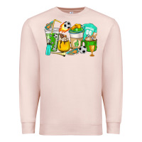 Pale Pink Football coffee cups Premium Sweatshirt - HowdyJamesFarm