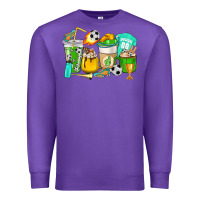 Purple Football coffee cups Premium Sweatshirt - HowdyJamesFarm