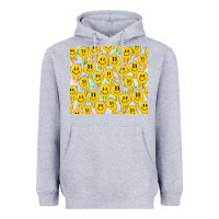 Heather Grey retro smiley faces Heavyweight Hoodie - TumblerDesignByShophia