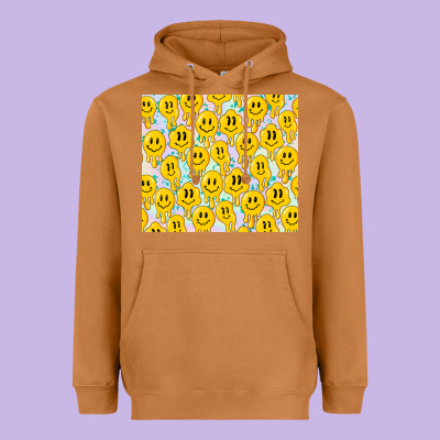 Retro Smiley Faces Heavyweight Hoodie Designed By Tumblerdesignbyshophia