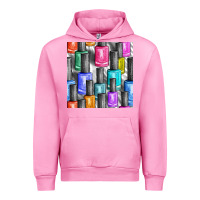 Fuchsia Pink colorful nail polish seamless pattern bbs Urban Hoodie - BundleAndBundleShop