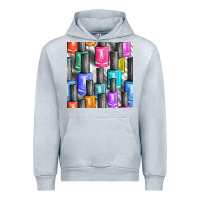 Heather Grey colorful nail polish seamless pattern bbs Urban Hoodie - BundleAndBundleShop