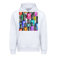 White colorful nail polish seamless pattern bbs Urban Hoodie - BundleAndBundleShop