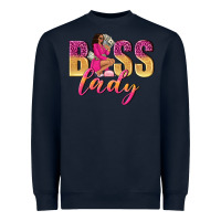 Navy boss lady afro woman Heavyweight Sweatshirt - NancyCooperArtShop