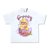 White groovy chick easter Urban Heavy Tee - MaliasSmallBusiness