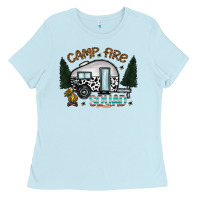 Baby Blue camp fire squad Ladies Tee - CowhideDigitalArt
