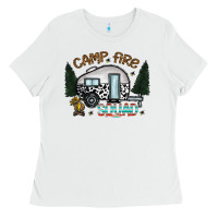 White camp fire squad Ladies Tee - CowhideDigitalArt