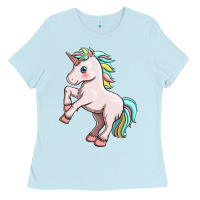 Baby Blue cute unicorn Ladies Tee - FaDigitalArtStudio