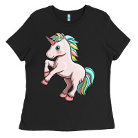 Black cute unicorn Ladies Tee - FaDigitalArtStudio