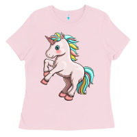 Bubblegum Pink cute unicorn Ladies Tee - FaDigitalArtStudio